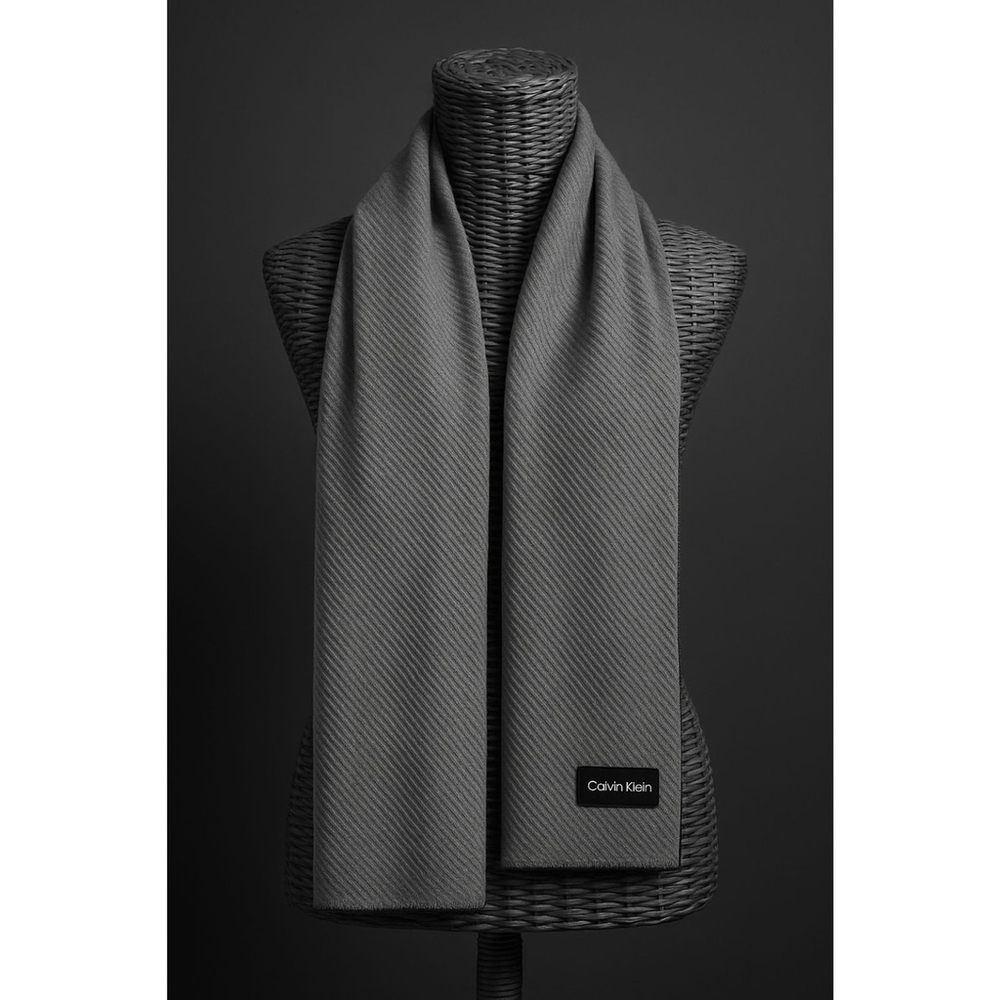 Oversized Reversible Wool Wrap Shawl Gray Black 105 x 24 Minimalist - Picture 6 of 16